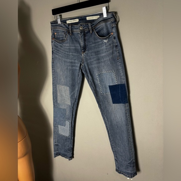 Anthropologie Pilcro mid patchwork slim boyfriend jeans size 27 - Picture 1 of 12